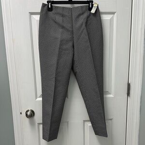 Talbots Petites Women Dress Pants Black and White Geometric Pattern Lined